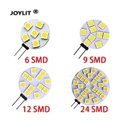 10PCS G4 Led bulb 5050 SMD light CRI90 1W 2W 3W DC 12V 6/9/12/24Leds 360 Degree 3000K Wam White Marine Camper Lamp