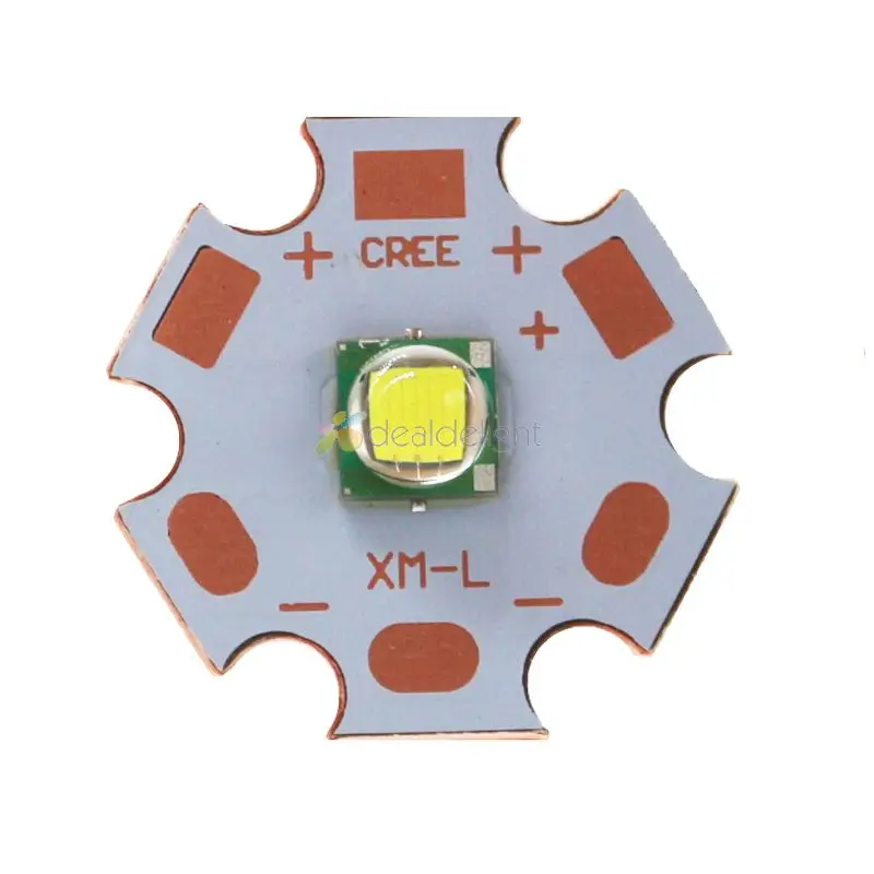 XML or XML2 XM-L2 T6 10W High Power LED Emitter Diode on 20mm Copper Base, Cool White, Warm White, Neutral White