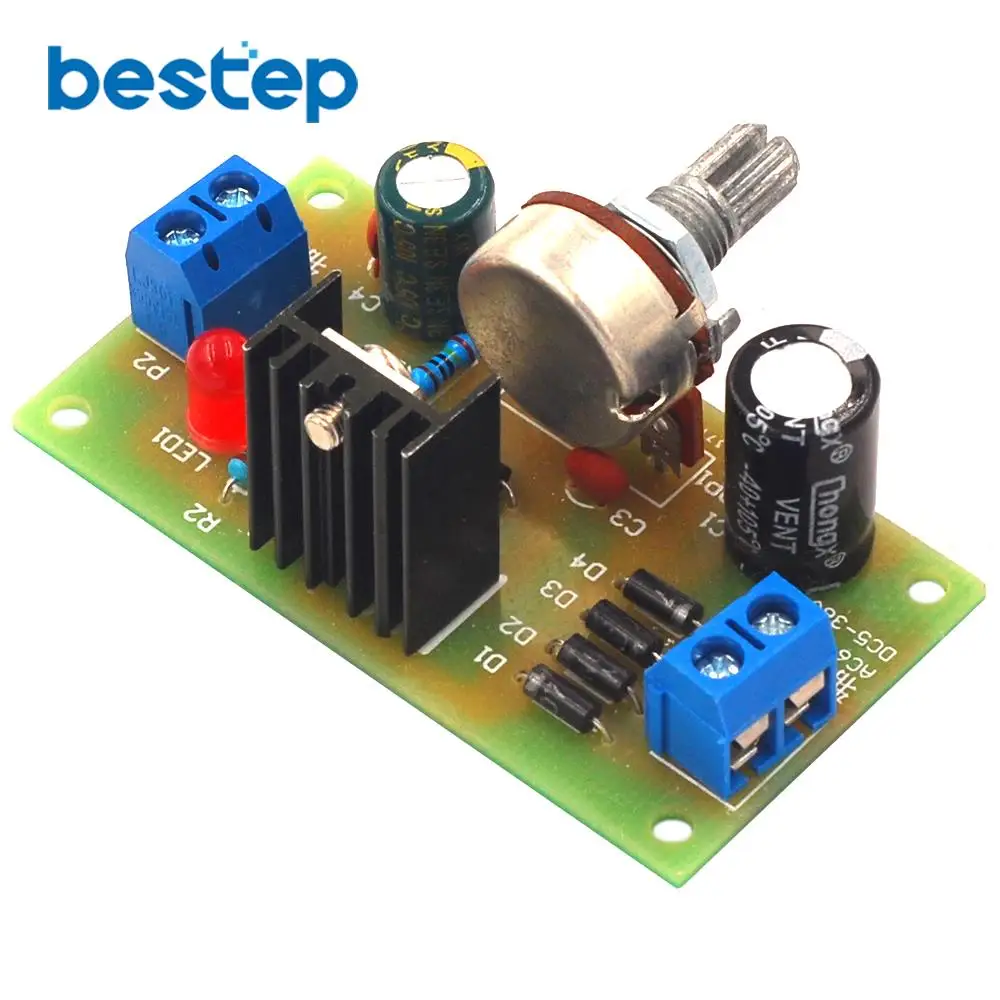 LM317 Adjustable Power Supply Kit Continuous Adjustable DC Power Supply DIY Teaching Training Parts