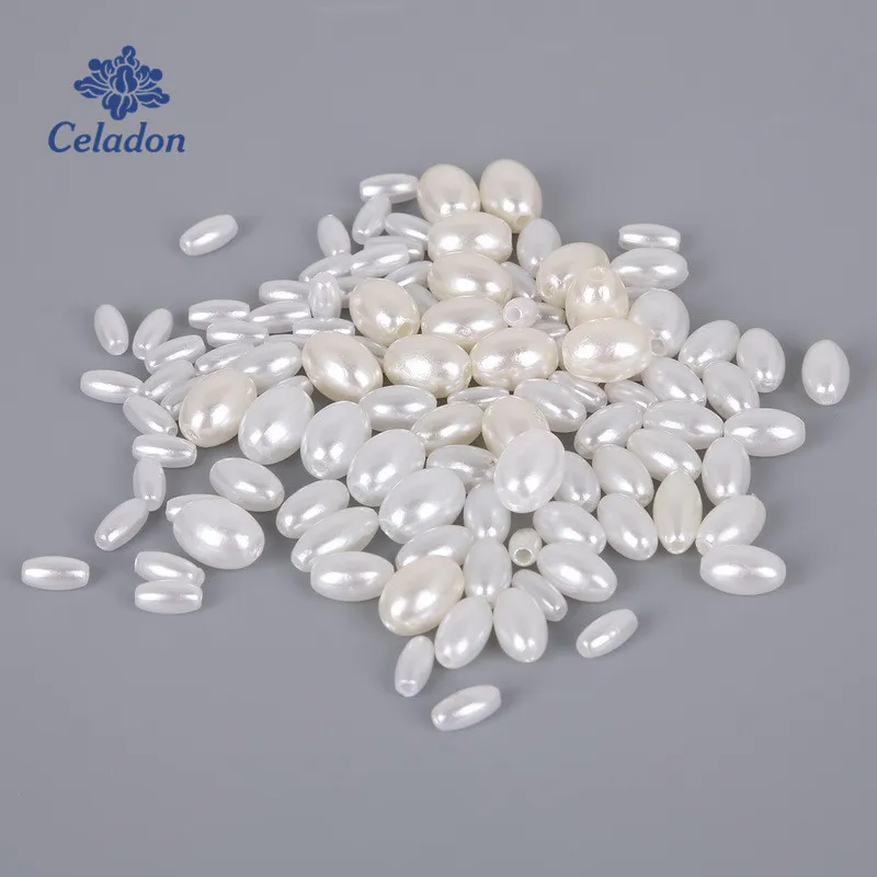 Novo produto branco marfim abs imitação de pérola contas arroz grânulo plástico abs solto espaçador contas para fazer jóias descobertas diy
