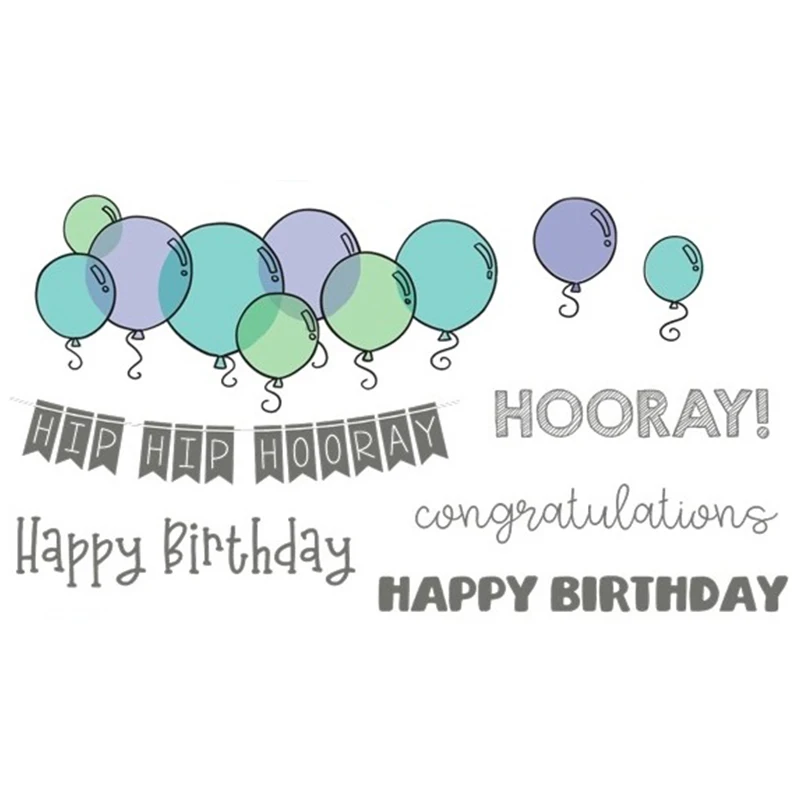 Hooray Happy Birthday Clear Stamp DIY Stencil For Scrapbooking Album Photo Paper Card Craft Fun Embossing Template New