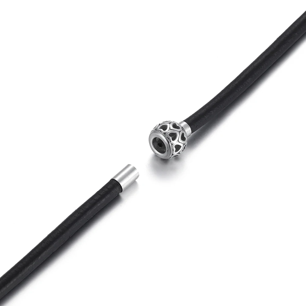Stainless Steel Magnetic Clasp Hollow Heart 5mm Leather Cord Clasps Bracelet Connector Magnet Buckle Jewelry Making DIY Supplies