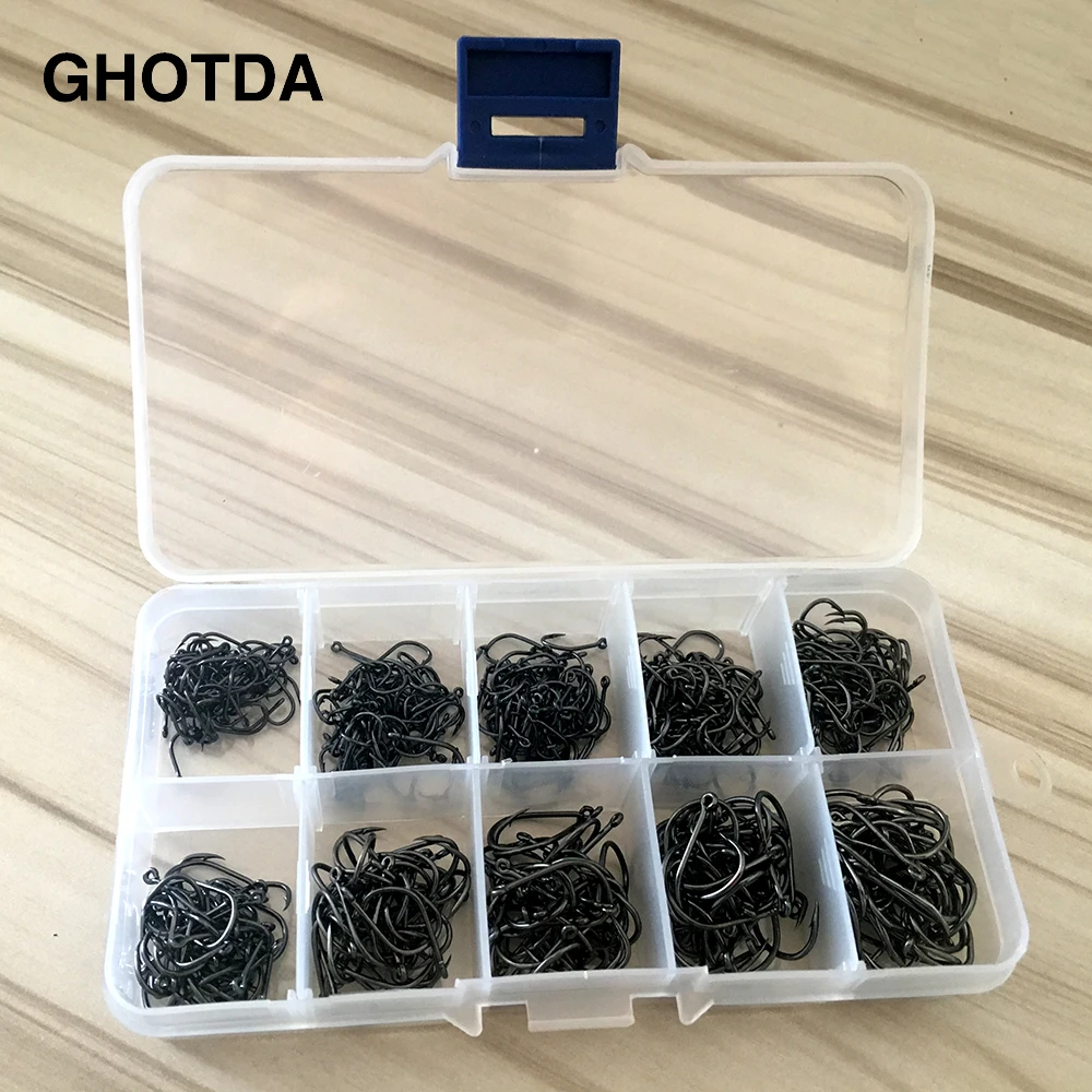 500pcs/lot Fishing Hooks 3 4 5 6 7 8 9 10 11 12 Fresh/Salt Water Fishhooks