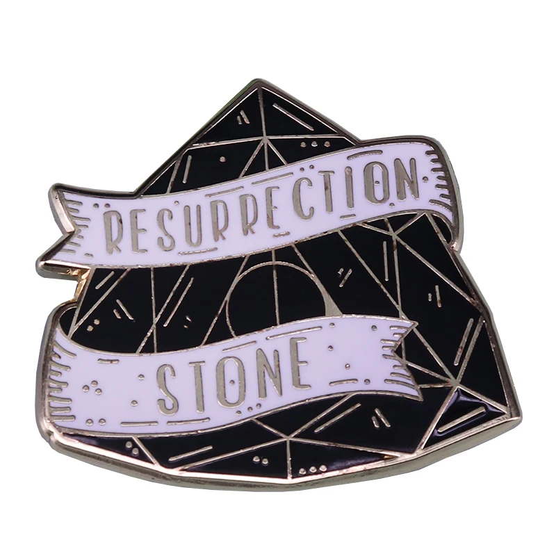 Resurrection stone lapel pin witchcraft brooch literary bookworm jewelry