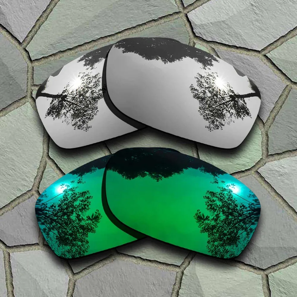 

Chrome&Jade Green Sunglasses Polarized Replacement Lenses for Oakley Fives Squared