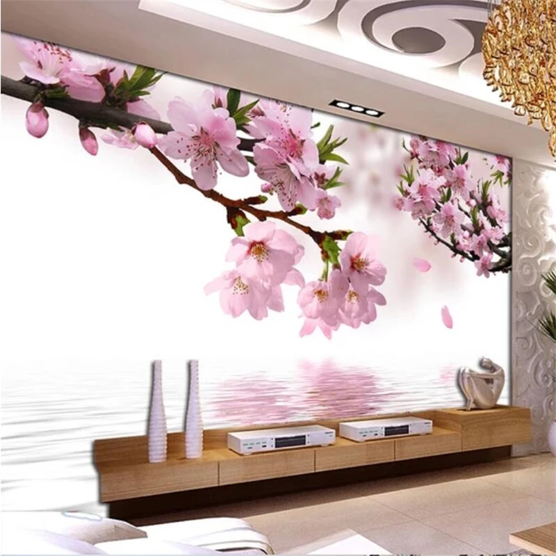 

wellyu Custom wallpaper 3d murals обои peach reflection living room bedroom 5d TV background wall papers home decor 8d wallpaper