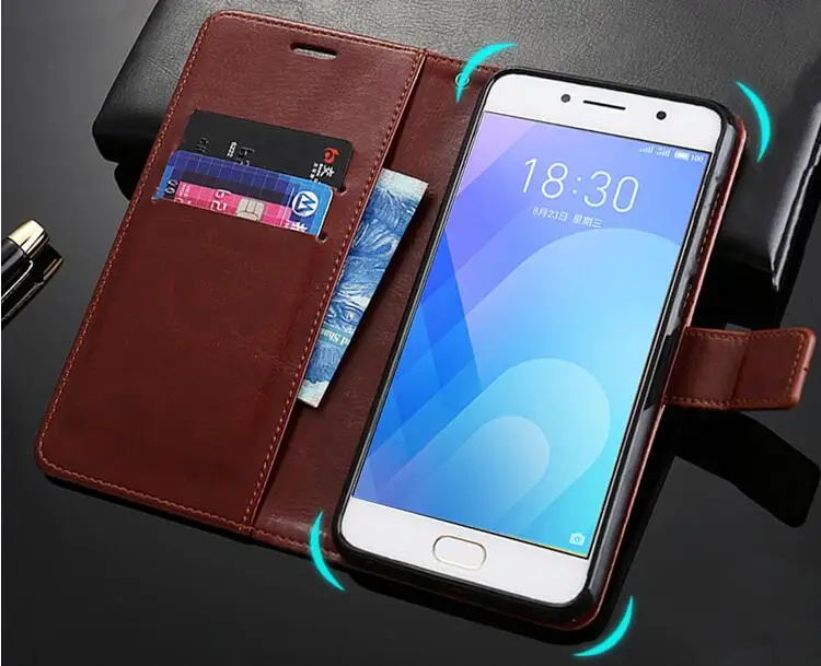 Luxury Retro Wallet Stand Flip Book Cover Case For Mei zu 16th M8 Lite Back Cases For Mei zu 16 16 th Plus Note 9 X8 8 Case