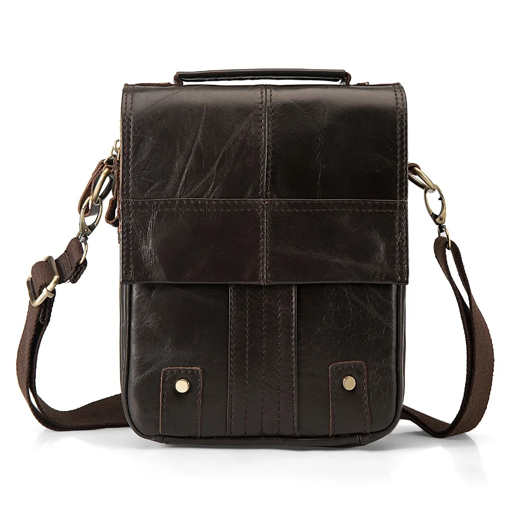 Quality Leather Male Casual Design Shoulder Messenger bag Cowhide Fashion Cross-body Bag 8\