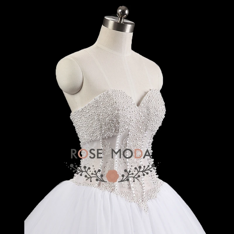 Rose Moda-Robe de Rhperlée de luxe, robe de mariée princesse, photos réelles, sur mesure