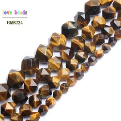 Wholesale Faceted Yellow Tiger Eye Round Beads Natural Stone Beads For Jewelry Making DIY Bracelet 6/8/10/12mm 15inch