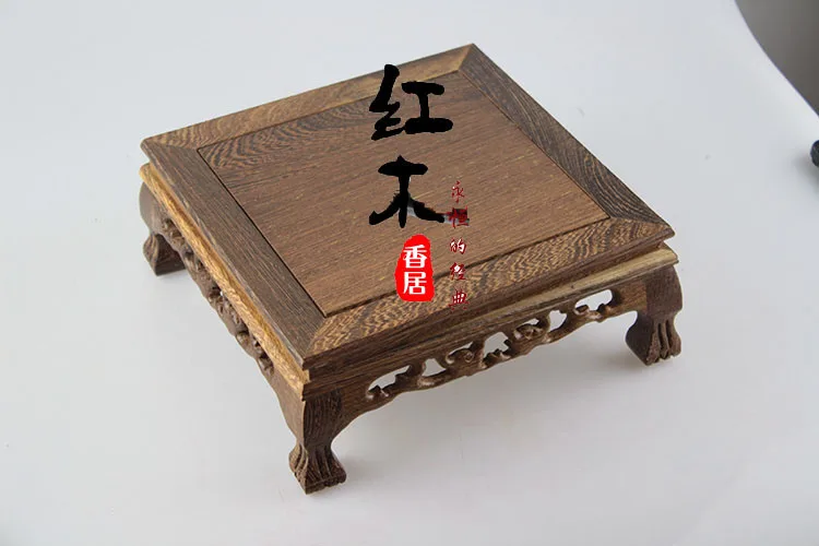 

Stone Buddha base set rosewood wooden square base