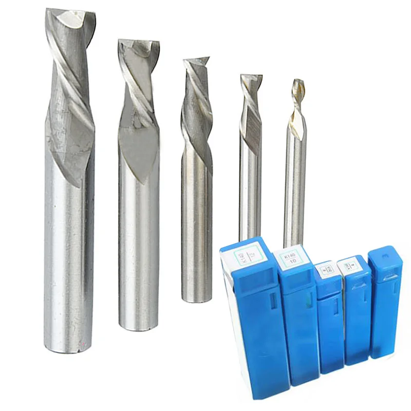 1Pcs 2 Fluit Straight Shank End Mill Cnc Bits Frees Cutter 4/6/8/10/12Mm