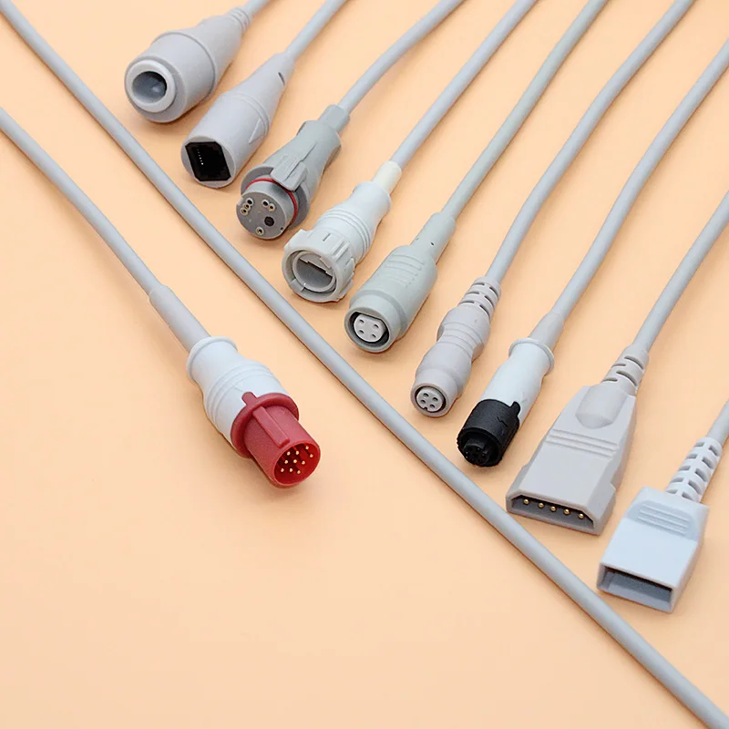 

Compatible 10pin Hellige Argon/Medex/HP/Edward/BD/Abbott/PVB/Utah IBP sensor trunk cable for pressure transducer.