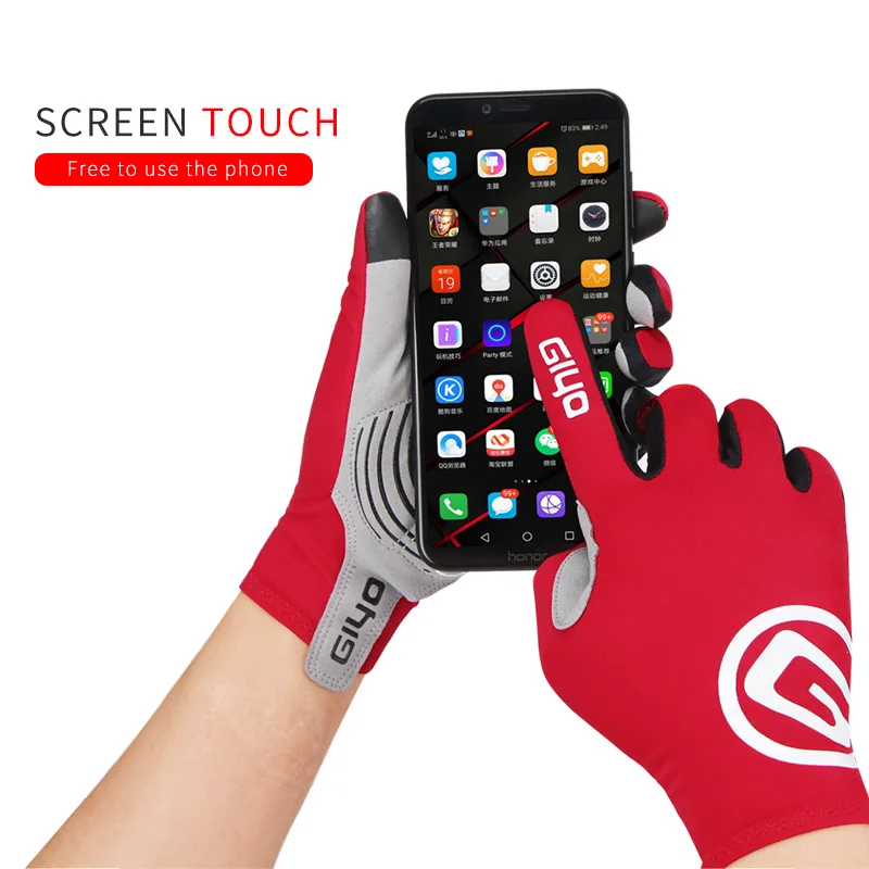 GIYO Sport Touch Screen Piena Lunga Dita Gel Guanti Da Ciclismo Sport Degli Uomini Delle Donne Guanti Guanti Della Bicicletta MTB Della Bici Della