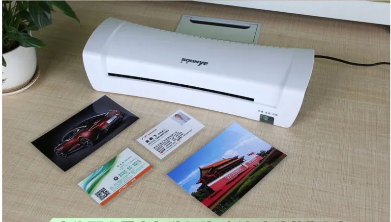 SL200 A4 Hot and Cold Laminating Machine Document Photo Paper Cards Picture Painting Laminator for Home Office EU