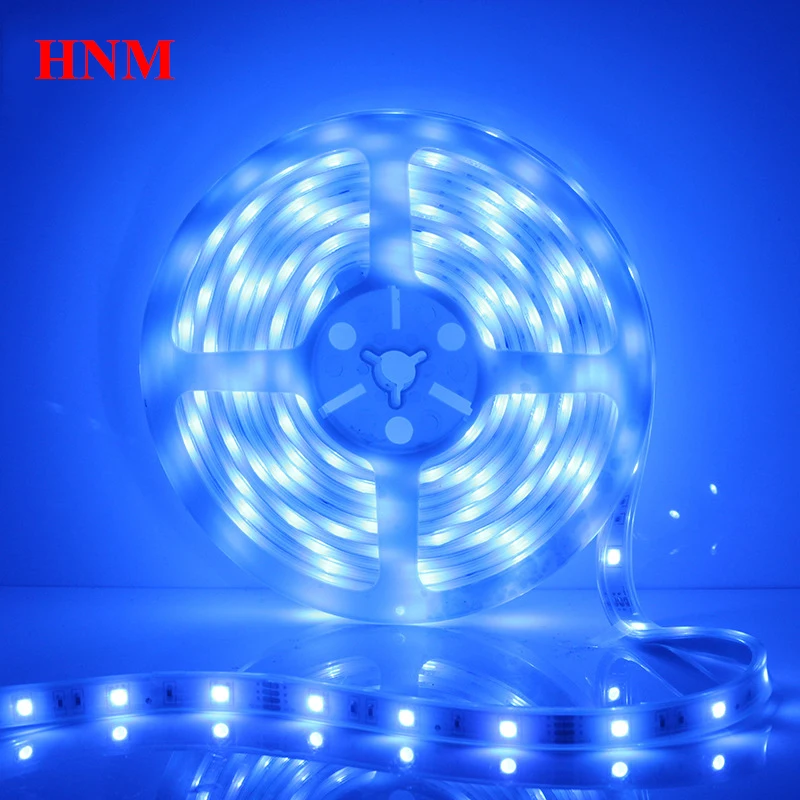 

5M 30LEDs/m SMD 5050 Blue LED Strip Light Flexible Tape 12V LED Lights Blue Color Lights Lamp SMD5050 White PCB Waterproof IP67