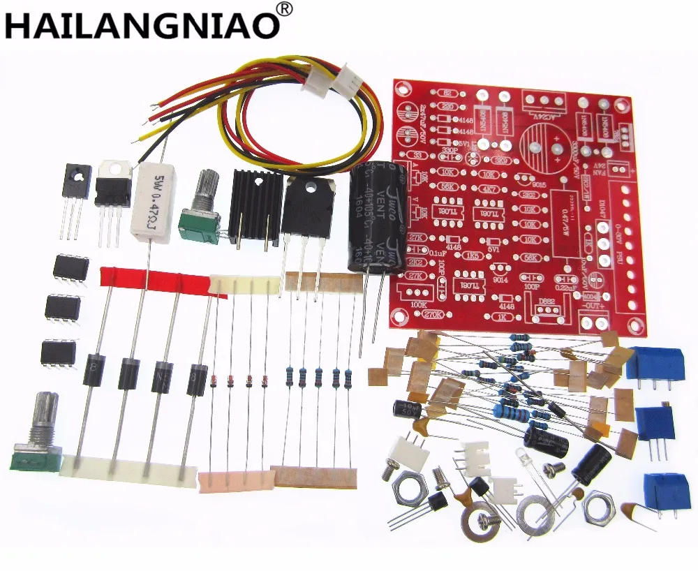 2017 NEW new Red 0-30V 2mA-3A Continuously Adjustable DC Regulated Power Supply DIY Kit for school education