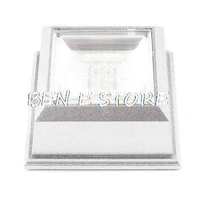 7.7cm x 7.7cm Squared Multicolor Plastic Crystal Display Base Stand 4 LED Light