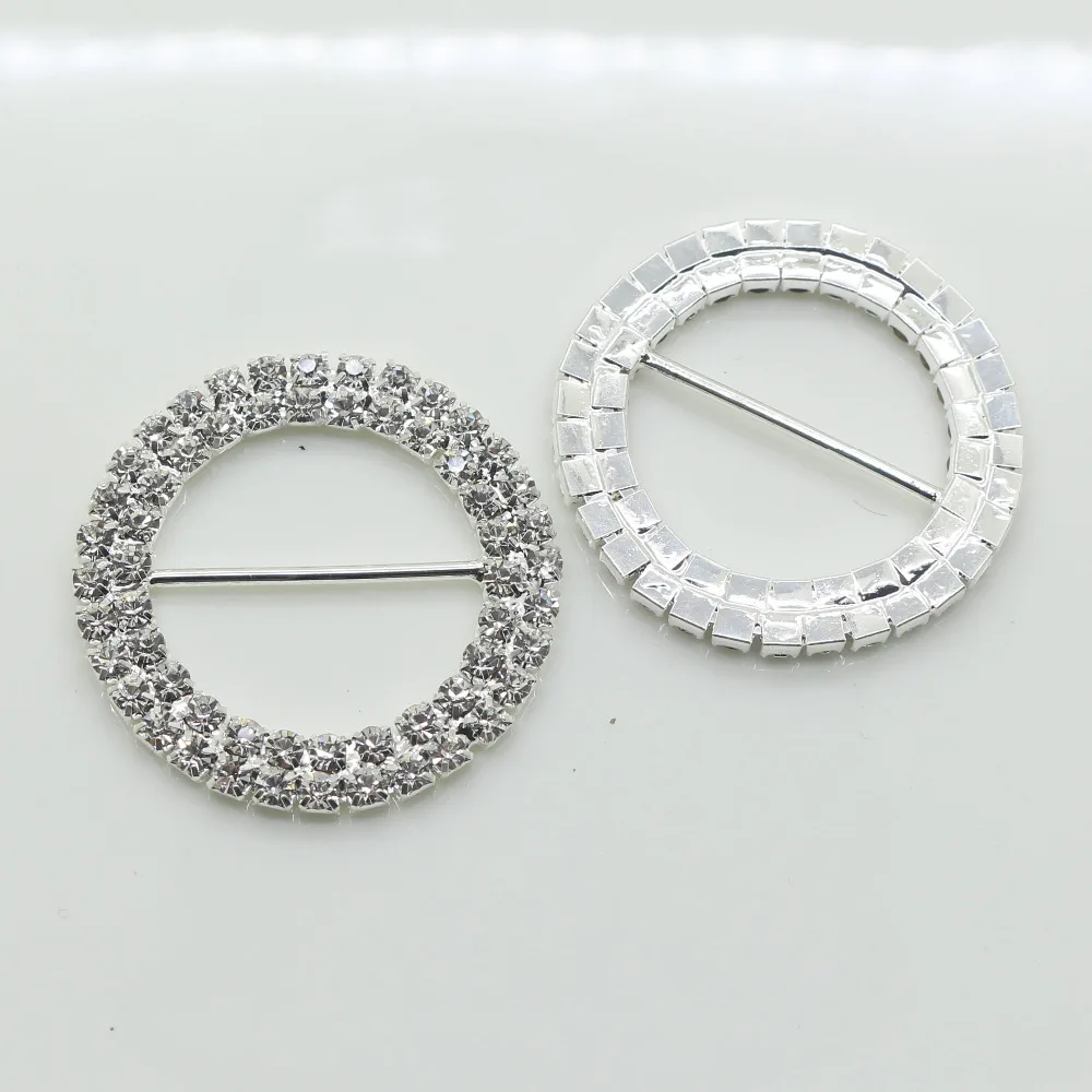 Round Plated Rhinestone Buckles, Invited to the Wedding Rbbon, Belt Buckle, Decoration, Factory Price, 10Pcs