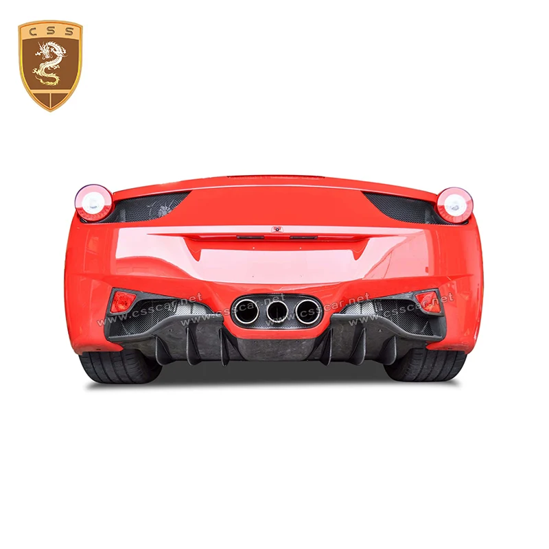 

CSSYL Carbon Fiber Rear Lip Bumper For Ferrari 458 Glossy Black Twill Carbon Back Diffuser Parts Auto Modification Car Styling