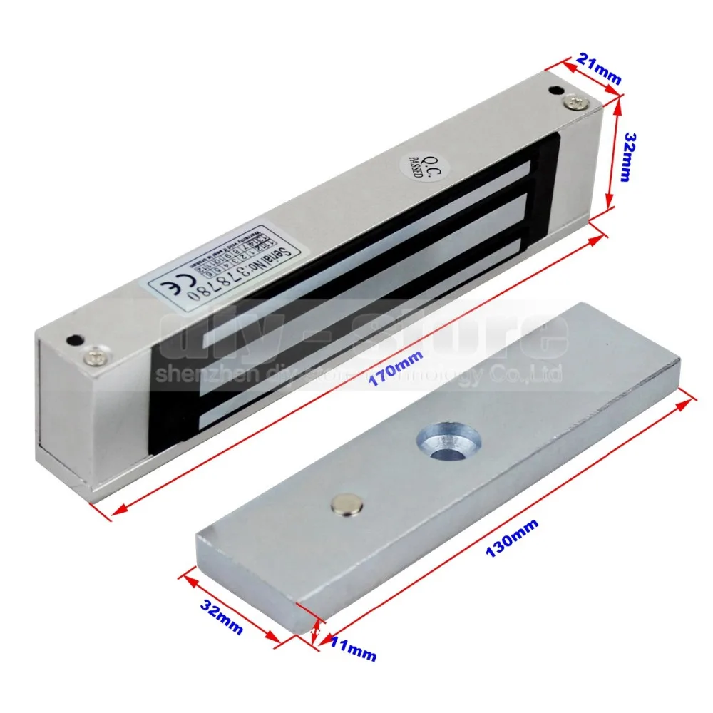 DIYSECUR dla systemu kontroli dostępu do drzwi skorzystaj z 180Kg 350lb elektryczny zamek magnetyczny Wth światła LED