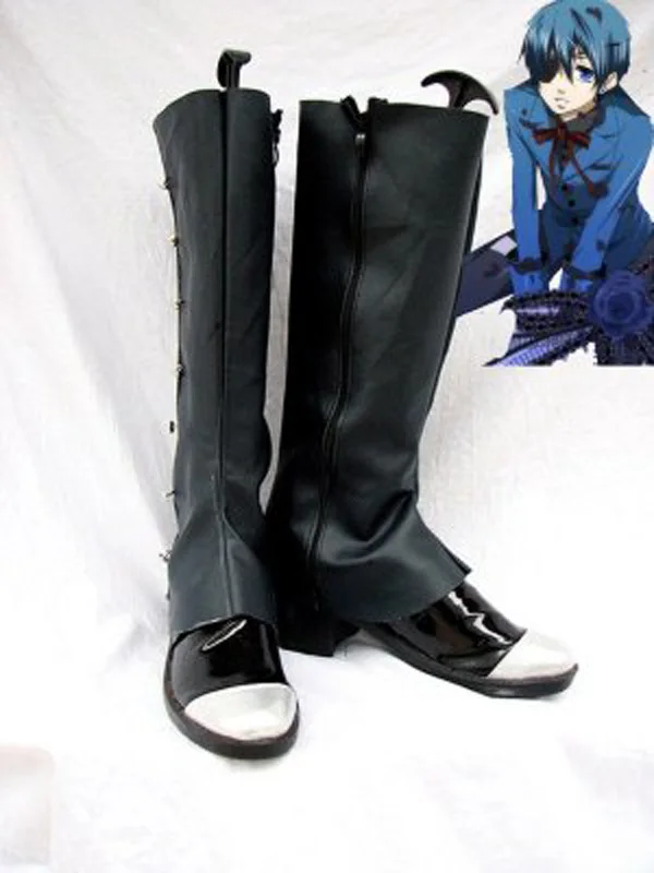 

Black Butler Ciel Phantomhive Detachable Cosplay Boots Shoes Anime Party Cosplay Show Boots Custom Made for Adult Men Shoes