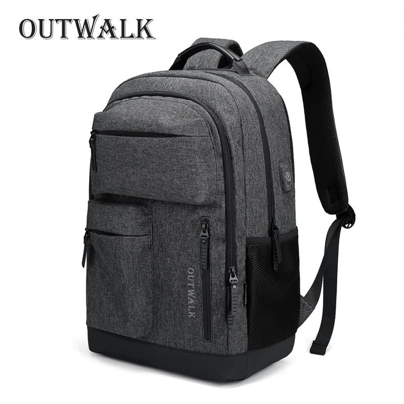 OUTWALK USB Design Backpack Book Bags for School Backpack Casual Rucksack Daypack Oxford Canvas Laptop Fashion Man Backpacks