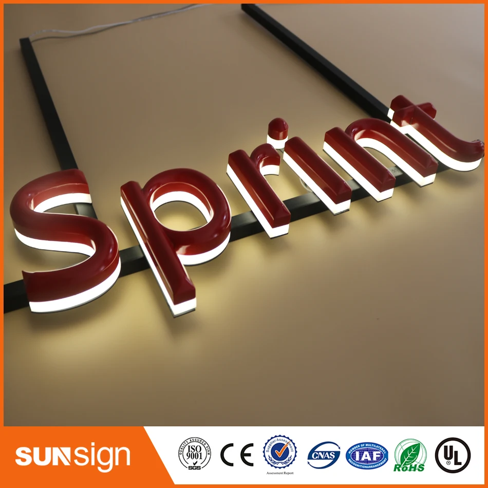 Outdoor advertising illuminated 3d led building letter sign