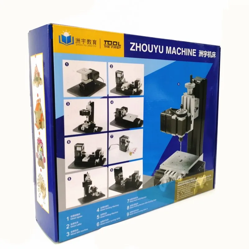 Thefirsttool TZ8000M Mini Metal 8 in 1 Machine Kit with 12000rmp Big Power 60W Motor DIY Tools Children\'s Education Gift