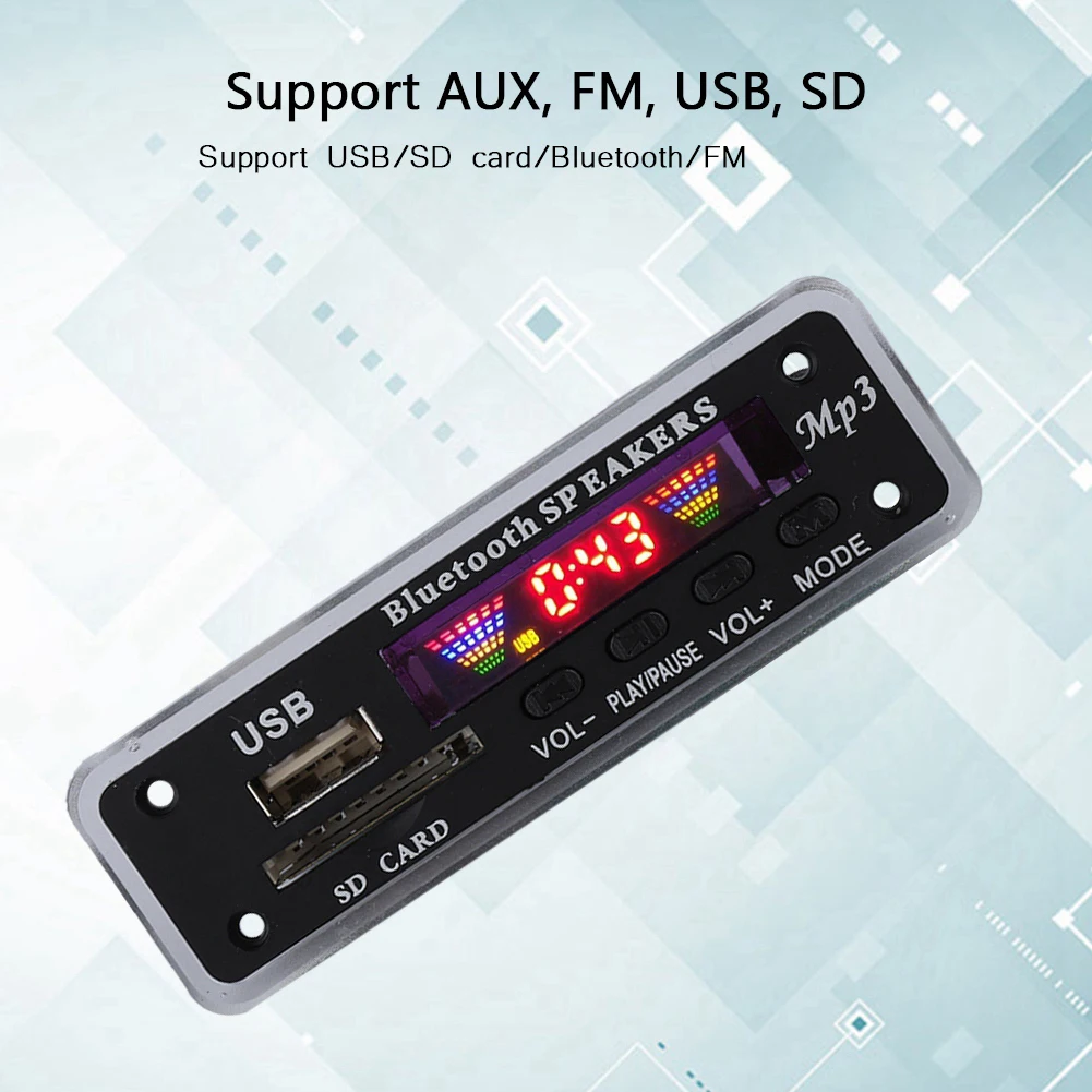 HOT New Car Speaker Module FM Radio USB SD Card Wireless Bluetooth 5.0 MP3 Decoder Board