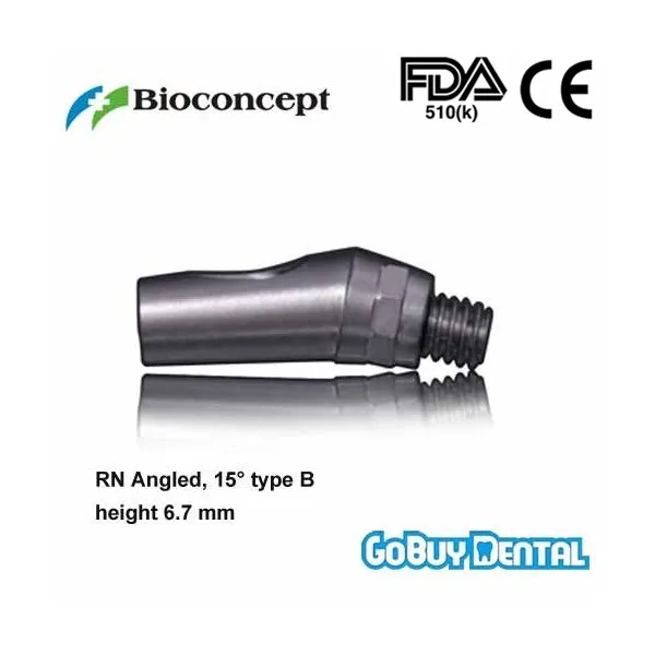 

Straumann Compatible RN Angled Abutment, 15 type B, height 6.7mm, Long(Regular Neck) 032120