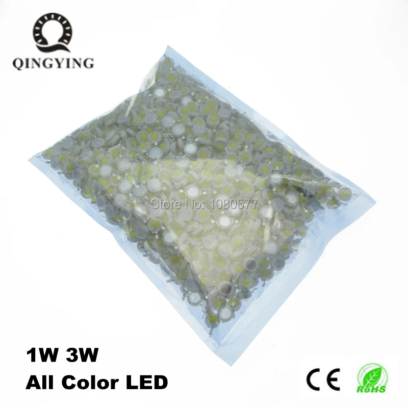 500szt High Power 1W 3W LED Chips Bulb Light SMD Warm White Cool Red Blue Yellow Green led Spotlight Epistar COB Diode Chip