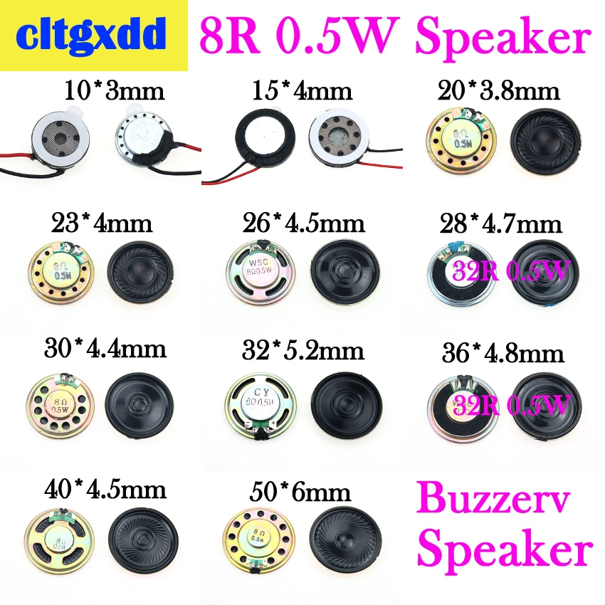 

cltgxdd 8 ohm 0.5W Horn Speaker Magnetic speaker 15 20 23 26 28 32 36 40 50 MM Diameter 8R 0.5W Loudspeaker Buzzer Sound player