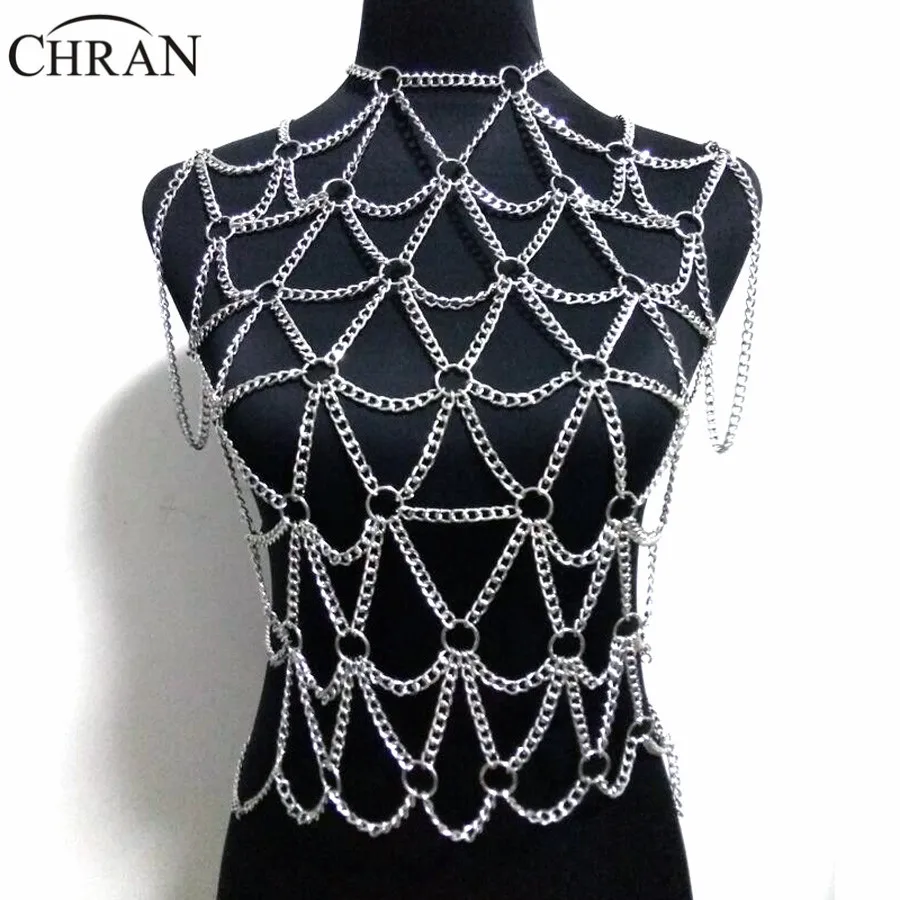 Chran 2017 New Fashion Full Beach Chain Necklaces & Pendants For Women Sexy Statement Men Vest wear Dress Jewelry CRBJ1010