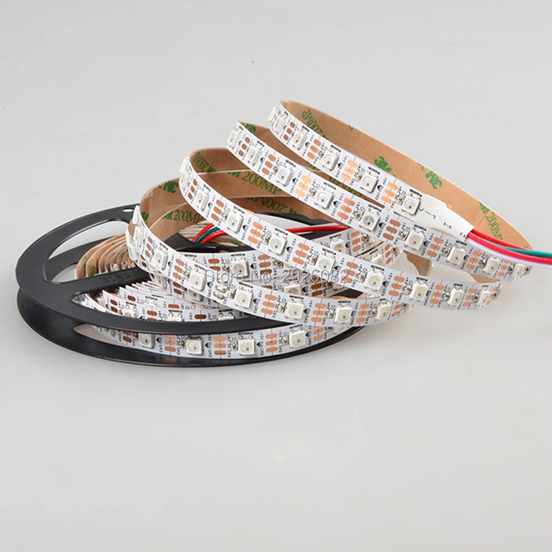 96LEDs/M SK6812 Full Color RGB LED Strip Addressable WS2812B Digital Flexible Tape TV Pixel Lamp White PCB Non-waterproof IP20