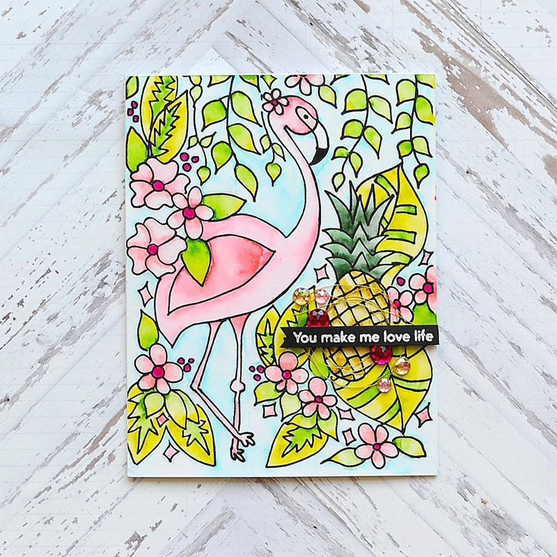 

Thanks Flamingo Transparent Clear Silicone Stamp Set for DIY Scrapbooking/Photo Album Card Making Decorative Clear Stamps 2018