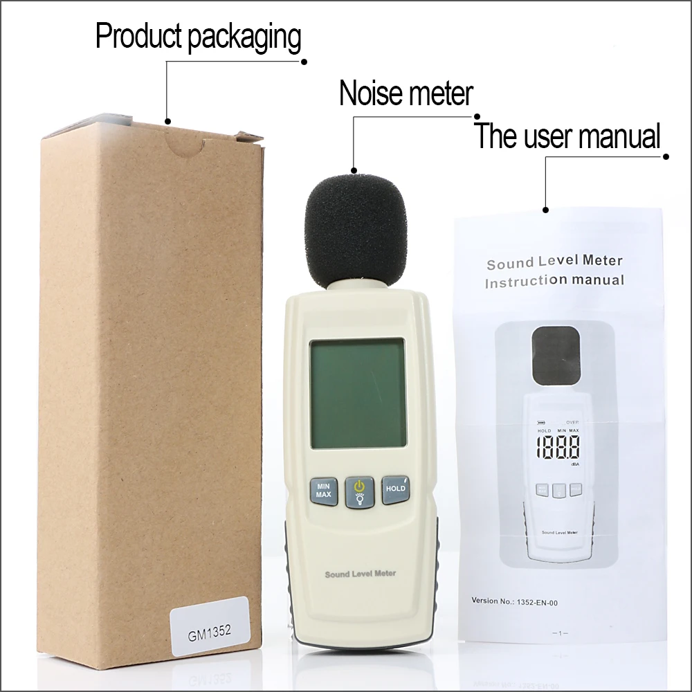 RZ Sound Level Meters Digital Sound Level Meter Sonometros Noise Audio Leve Meter 30-130dB Decibels Tester GM1352 Sound Meter