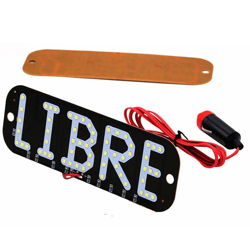 HAUSNN LED Windscree Light Pad LIBRE Style for Taxi Driver with 12V Car Charger 4 Color Choose