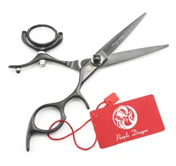 603# 5.5'' Brand Purple Dragon TOP GRADE Hairdressing Scissors JP 440C 360 Degree Rotation Barbers Cutting Scissors Hair Shears