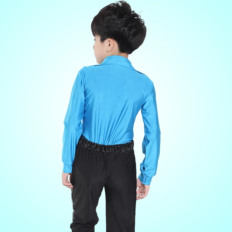 Boys Latin dance performance clothing new children 's Latin dance performance clothing boys Latin clothing long - sleeved autumn