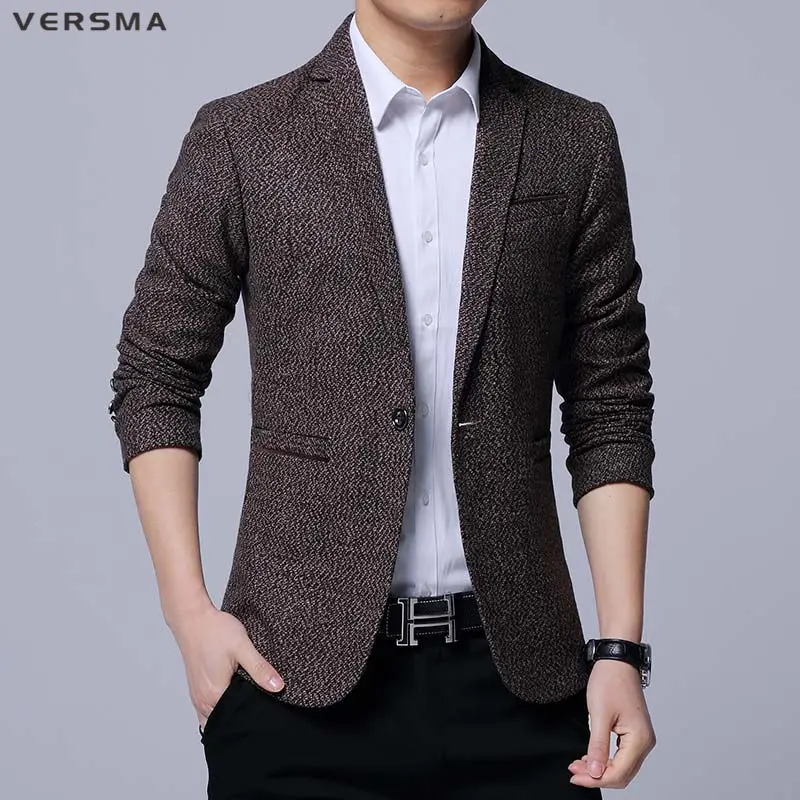 VERSMA 2017 Men High Quality Casual Blazer Suit Dress Jackets Male Brand Designers Slim Fit Business Suits Blazers Jacket Coat