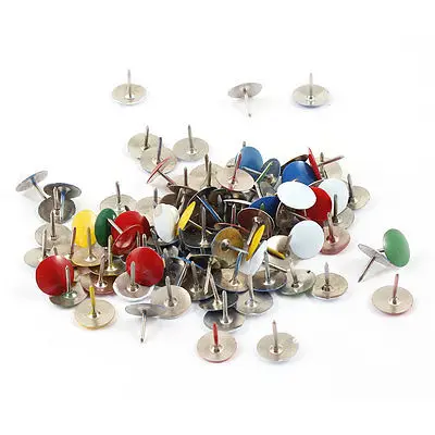 80Pcs +-5 Pcs Diverse Kleur Ronde Cover Metallic Pin Duim Kopspijkers 10 Mm X 10 Mm