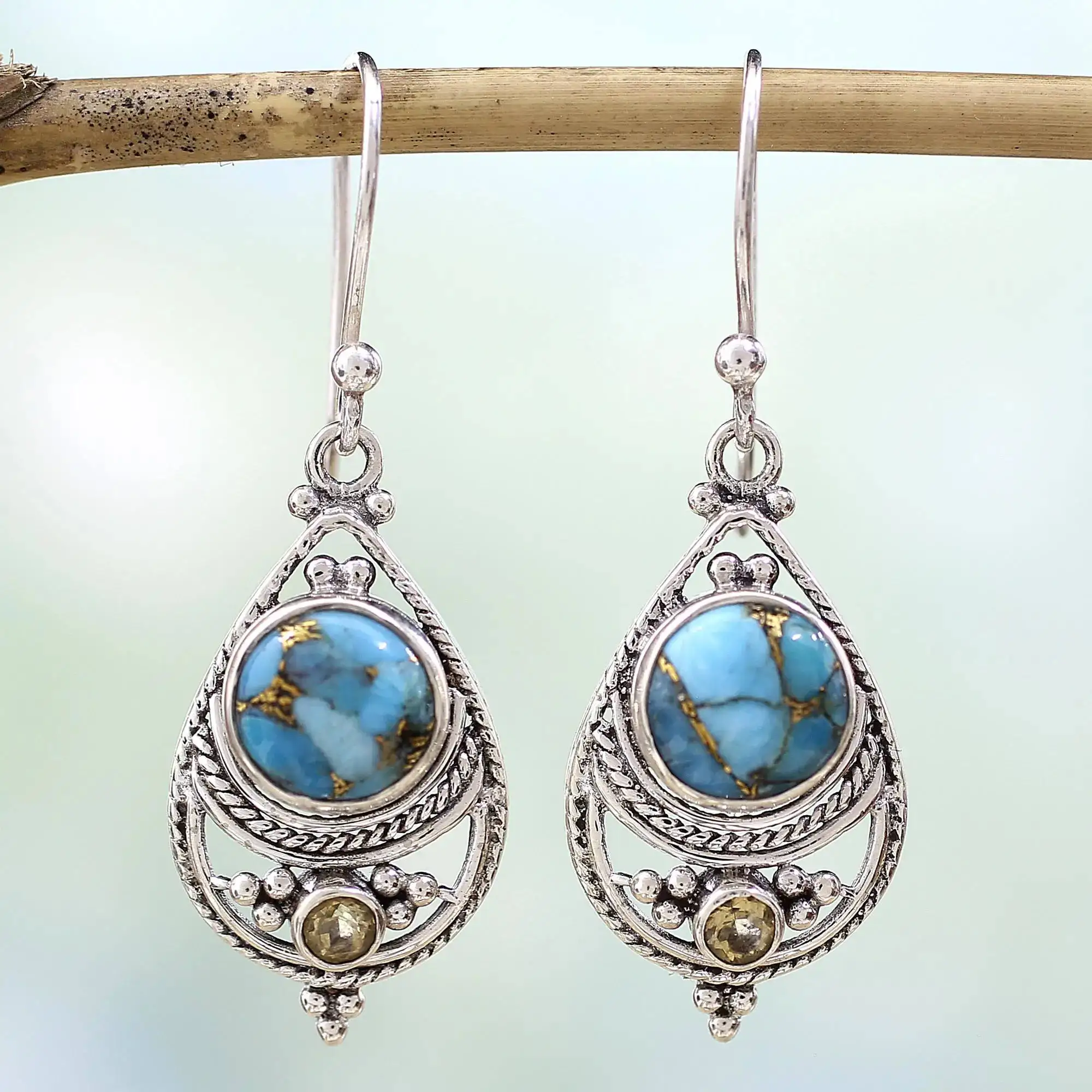 YWOSPX Vintage Big Stone Dangle Earrings for Women Jewelry Engagement Party Drop Earrings Gifts Y40 image 2