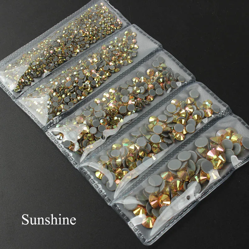 High quality AAA Hotfix Rhinestones SS6-SS30 Flatback Crystal Stones Mix size packing 1000pcs For garment free shipping