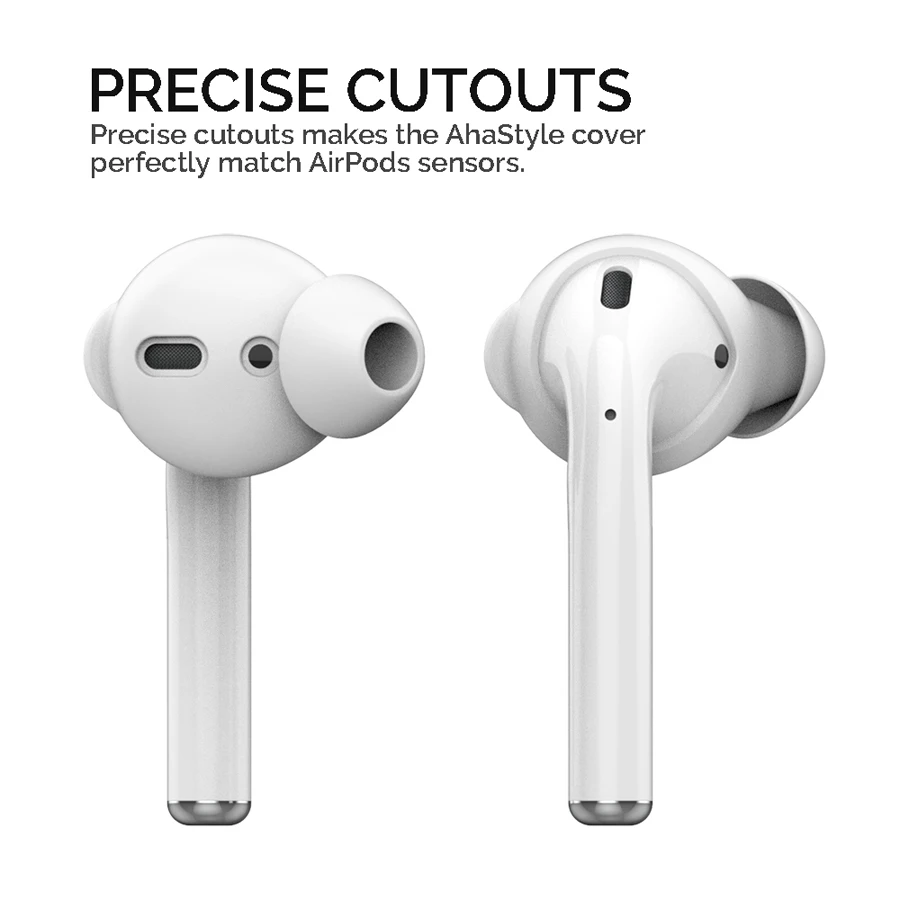 AhaStyle 3 Paia di Auricolari In Silicone di Coperture Caso per Apple AirPods di Stoccaggio Gancio Del Sacchetto + Anti-Slip Auricolari per earPods Accessori