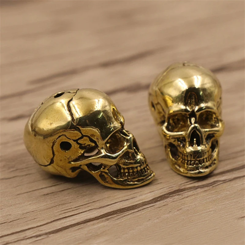 Brass Skull Knife Beads Umbrella Rope Bead Outdoor Vintage Skull Paracord Beads  Paracord Bracelet Accessories Charms Skull