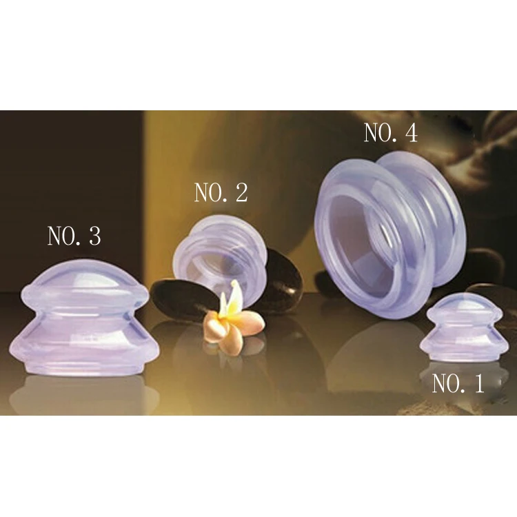 

4pcs Vacuum Cupping Cups Transparent Silicone Face Beauty Clearing Damp Body Massage Slimming Helper Suction Cup Anti Cellulite