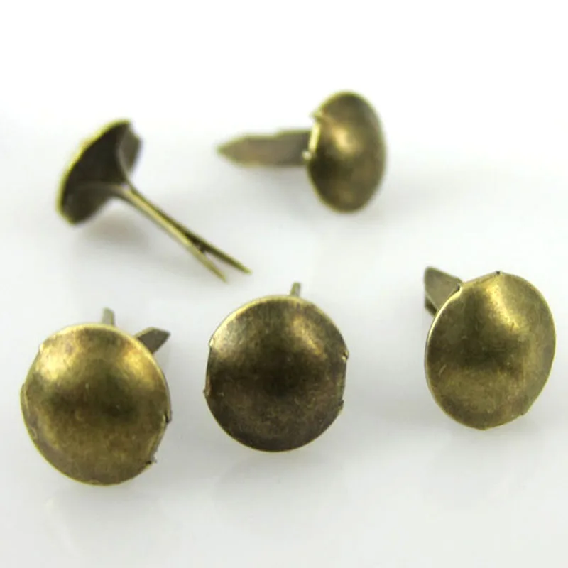 500Pcs Bronze Tone Iron Round Metal Mini Brads For Craft Scrapbooking Card Making DIY Rivets Embellishment 9x5mm