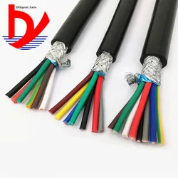 22AWG 0.3mm2 multi-core shielded cable RVVP 2/3/4/5/6/7/8/10/12/14/16/20/24 anti-interference control line inverter signal line