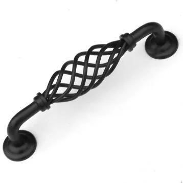 

128mm black birdcage furniture handle kitchen cabinet drawer dresser cupboard wardrobe door pull handle 5" antique birdcage